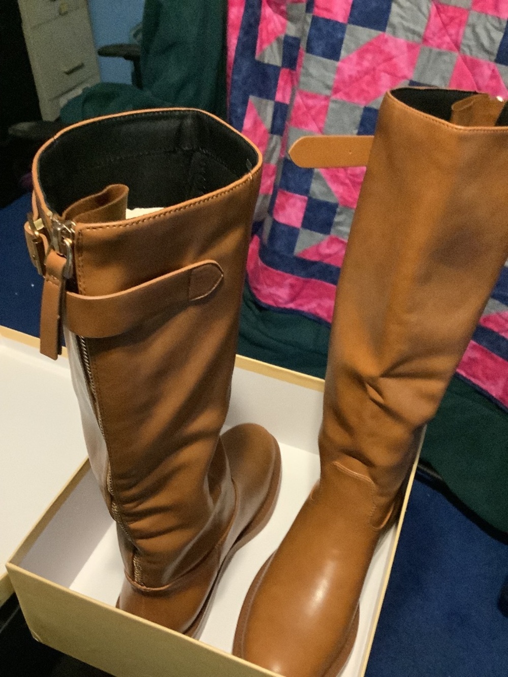 Women’s LUMUTA Knee High Zipper and Buckle Boots Size 7